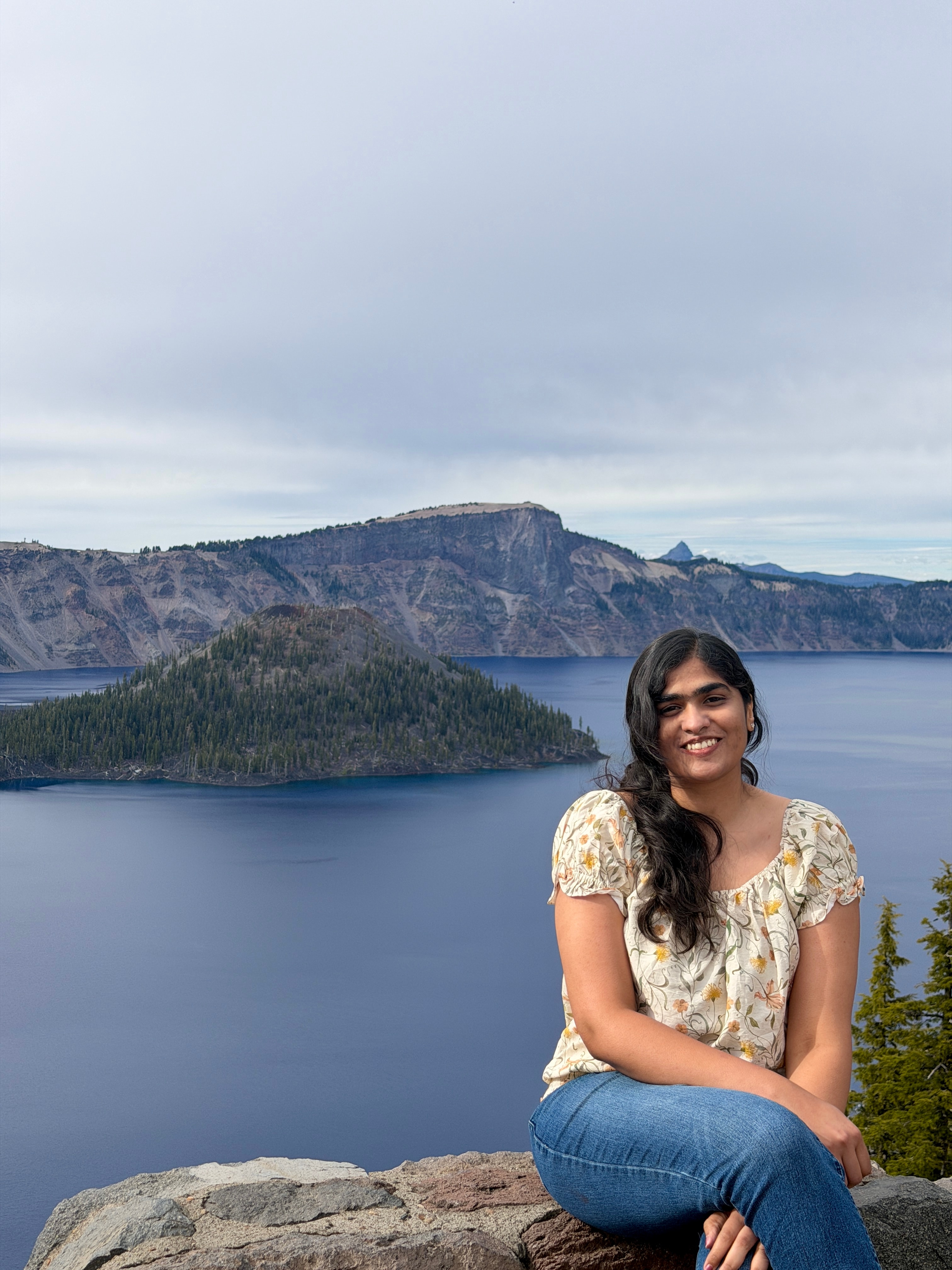 Sitting on the rim above Crater Lake.